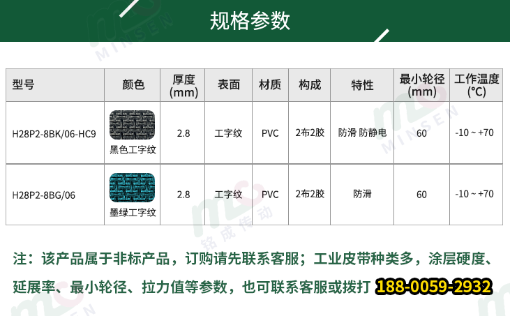 工字紋輸送帶型號(hào)